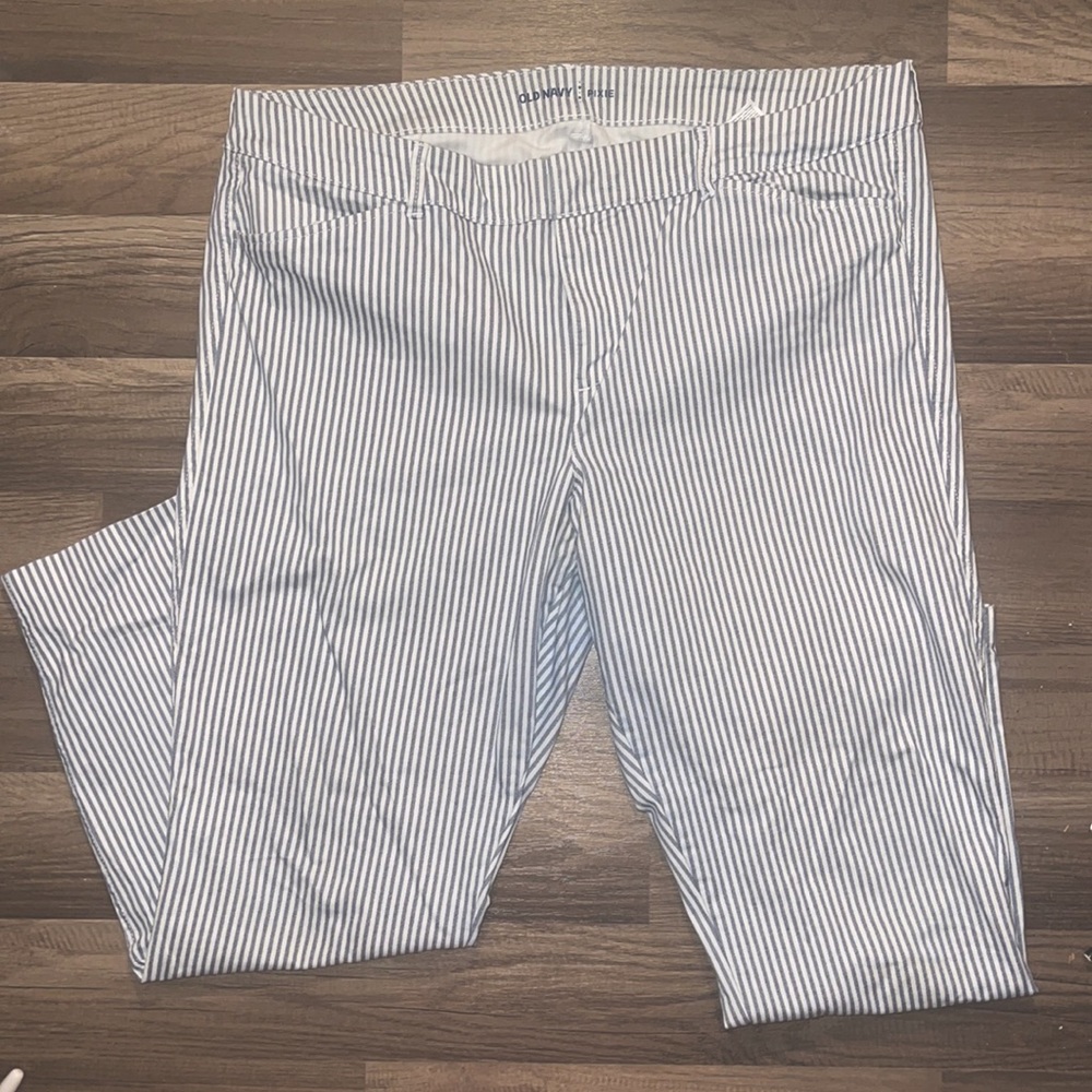 Blue and White Striped Pixi Cut Pant Old Navy